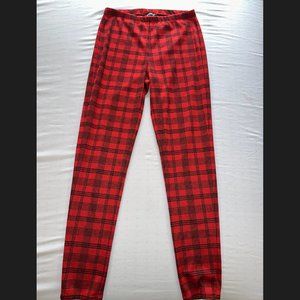 Express Red Plaid Women's Pants, Size Small